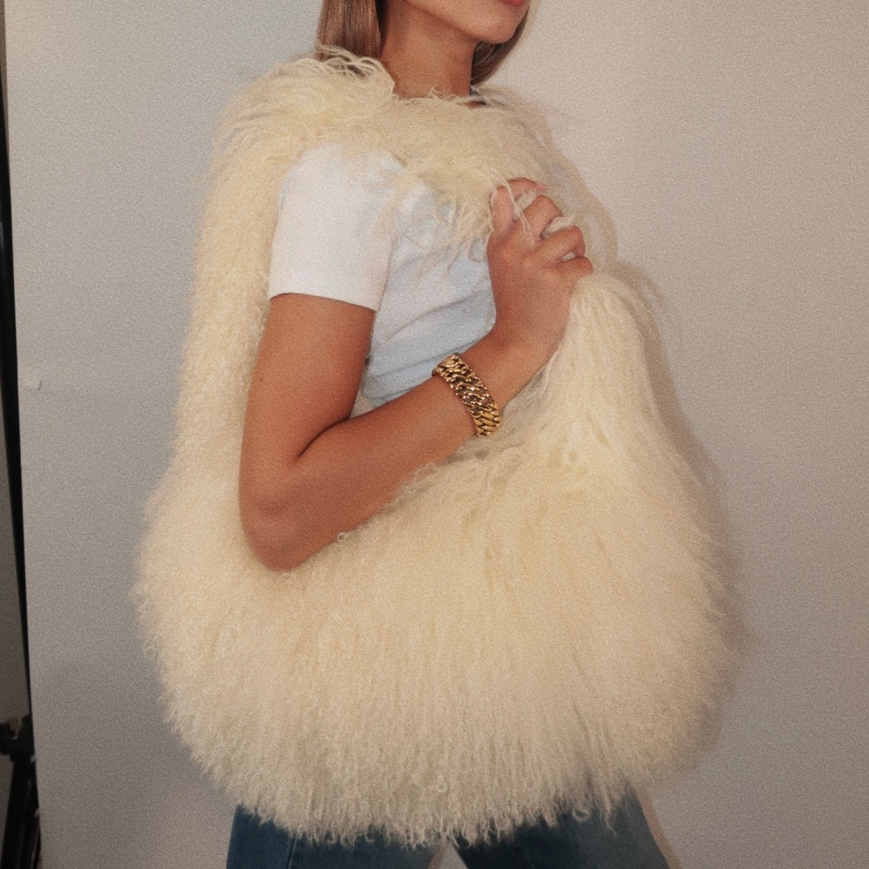 Mongolian Fur Shoulder Bag (SHIPS IN 3-4 WEEKS)