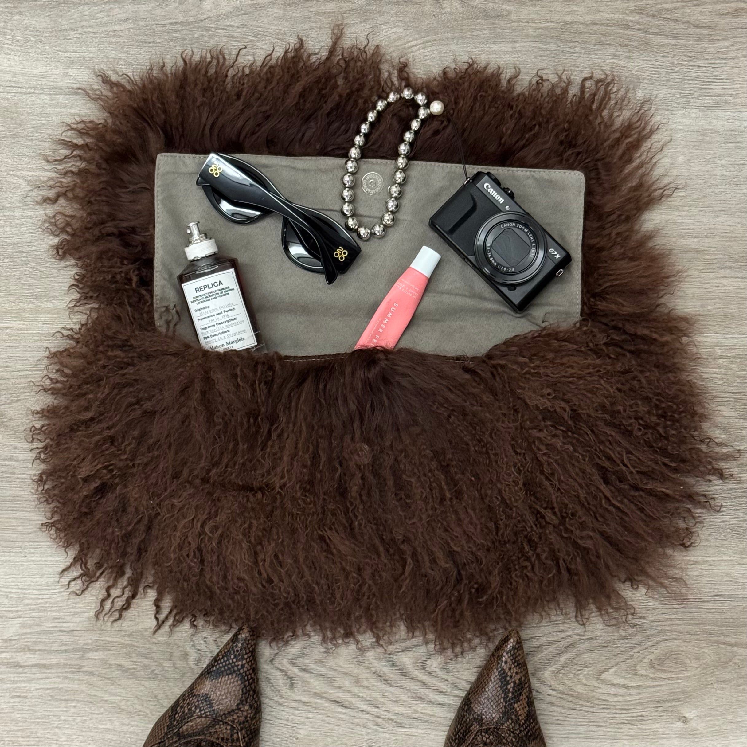 Mongolian Fur Envelope Flap Clutch (SHIPS IN 3-4 WEEKS)